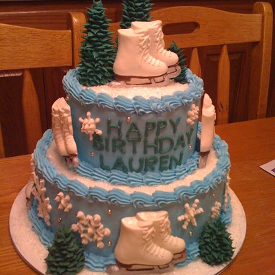 Ice Skating Birthday Cake