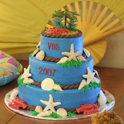 Vacation Bible School Island Themed Cake