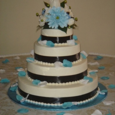 Turquoise And Black Wedding Cake