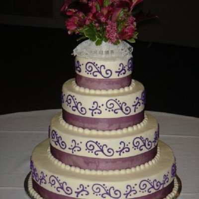 Purple Swirls Wedding Cake
