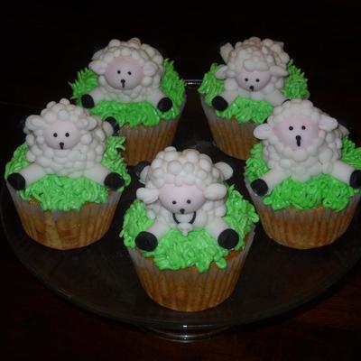 Baptism Lamb Cupcakes