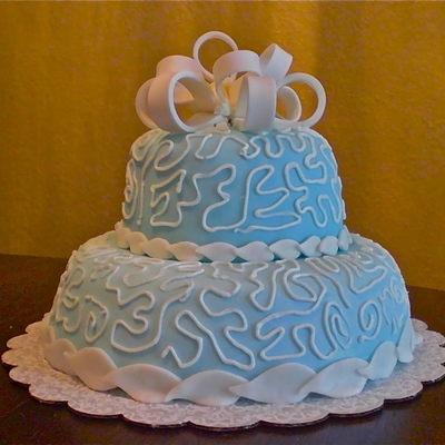 Blue Bow Cake