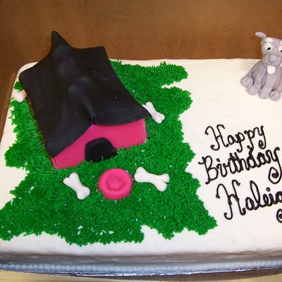 Sheet Cake With Dog House