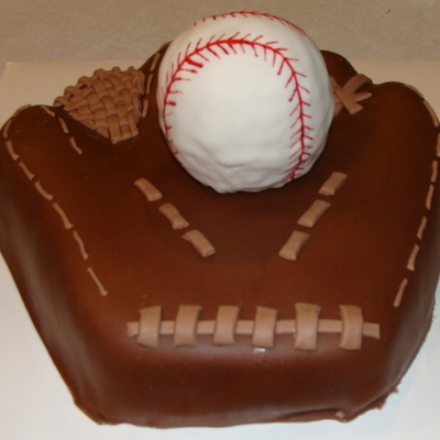 Baseball Mitt & Baseball Field Cake