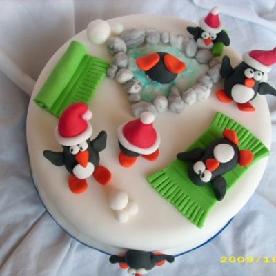 Penguin Christmas Cake