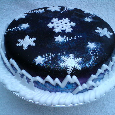 Snow Capped Mountains At Night