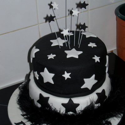 Black And White Star Cake