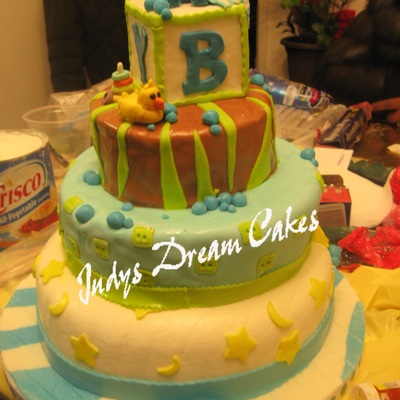 My 1St Dominican Fondant 3 Tier Cake For Baby Shower