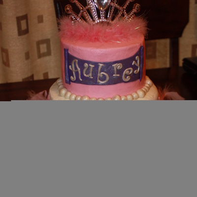 Pink And Purple Princess Cake W/ Tiara