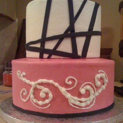 Black And Pink Shower Cake