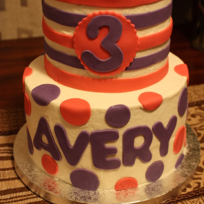 Pink And Purple Birthday Cake