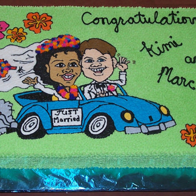 Custom Caricature Wedding Shower Cake