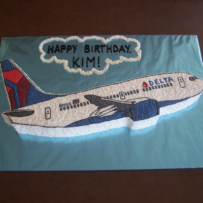 Delta Airline Shaped Cake