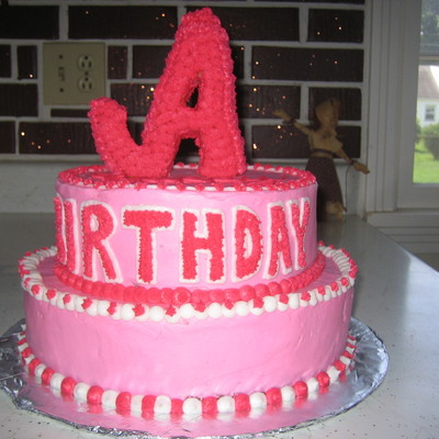 Letter "a" Tiered Birthday Cake
