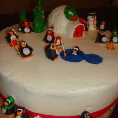 Christmas Penguins At Play