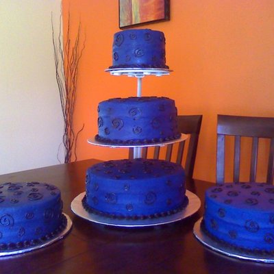 Blue N Black Birthday Cake