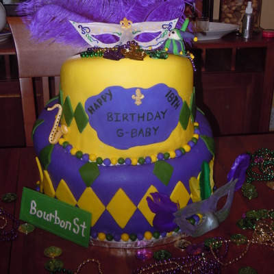 Mardi Gras Birthday Cake