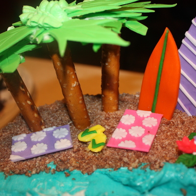 Hawaiian Theme Birthday Cake