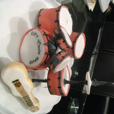 Drums & Guitar Cake