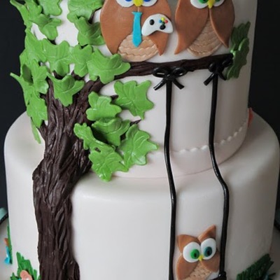 Owl Baby Shower Cake