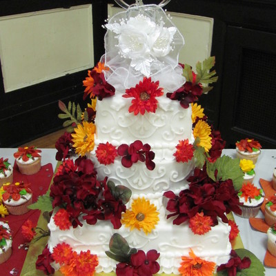 Fall Buttercream Wedding Cake