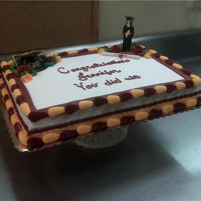 Simple Graduation Sheet Cake