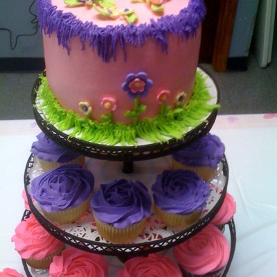 Butterflies And Flowers Baby Shower Cake