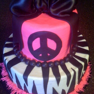 Peace Sign Birthday Cake