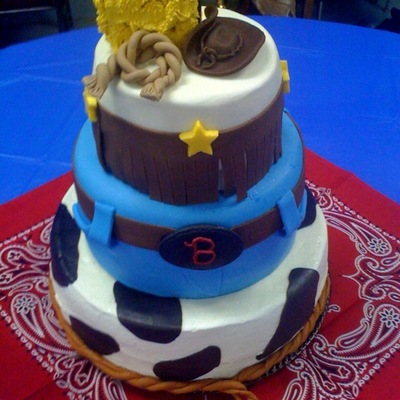 Cow Boy Shower Cake