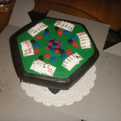 Poker Table Cake