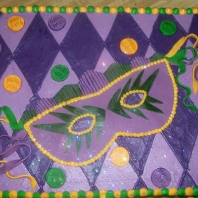 Mardi Gras Birthday Cake