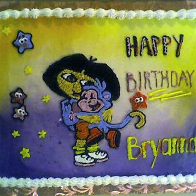 Dora And Boots Sheet Cake