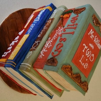 Farewell Books Themed Cake