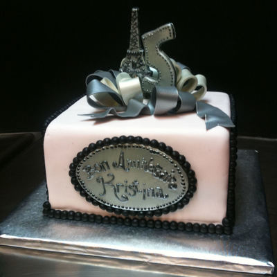 Parisian Theme Birthday Cake