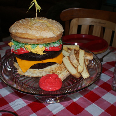 Hamburger And Fries Cake
