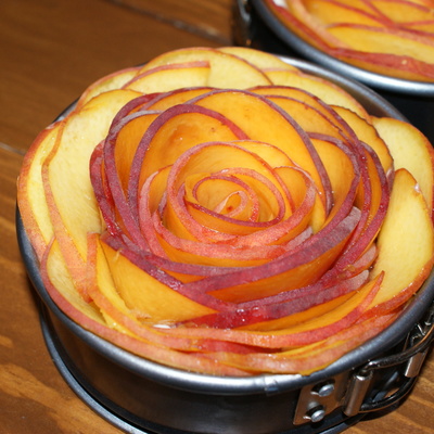 Individual Cheesecake With Nectarine Rose