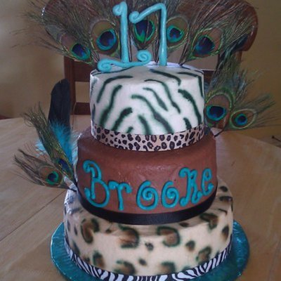 Animal Print Birthday Cake