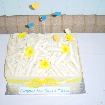 White Chocolate Engagement Cake