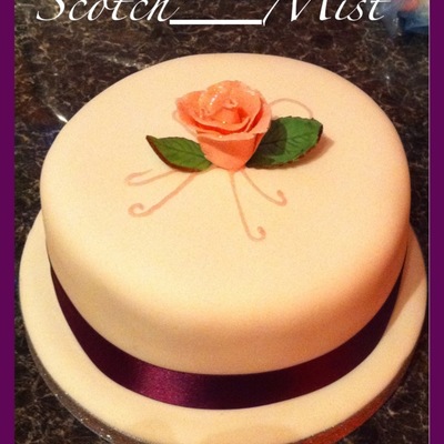 White With Handmade Rose