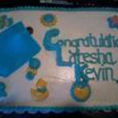 White And Baby Blue Baby Shower Cake