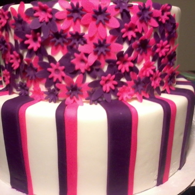 Purple And Pink Themed Cake