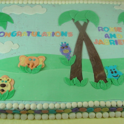 Jungle Baby Shower Sheet Cake
