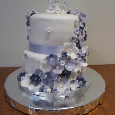 2 Tier Triple Layer 90Th Birthday Cake