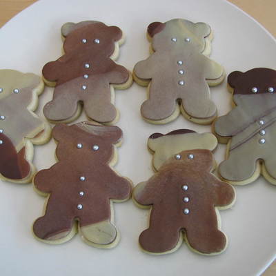 Chocolate And Caramel Fondant Marbled Sugar Cookies