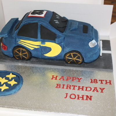 Subaru Car Birthday Cake