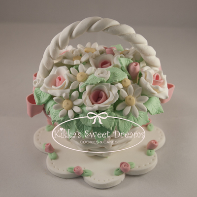 Sugar Basket Of Roses And Daisies