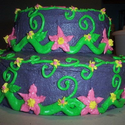 Purple Cake With Flower Vines