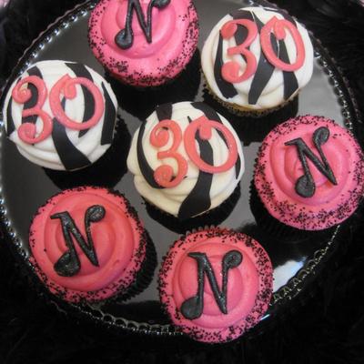 Pink & Black Cupcakes