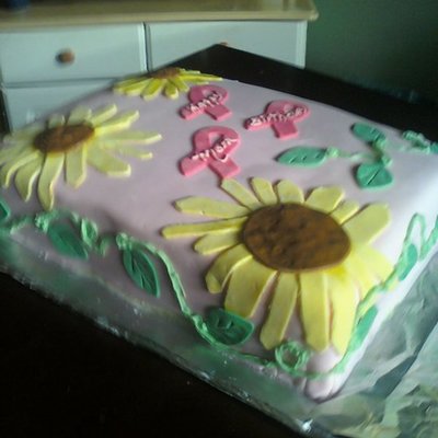 Sunflower Breast Cancer Cake