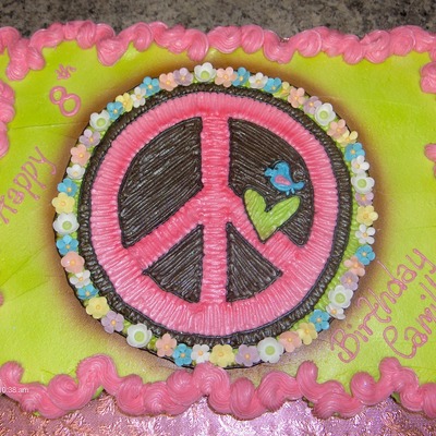 Peace Sign Cupcake Cake